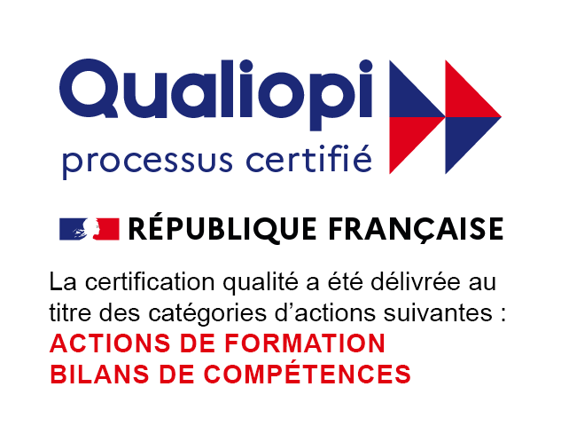 Logo Qualiopi pour certification Actions de formation et Bilans de compétences